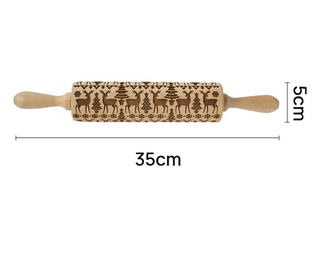 Christmas embossing rolling pin