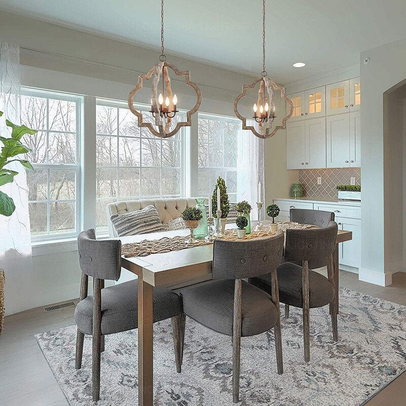 Vintage wooden chandelier