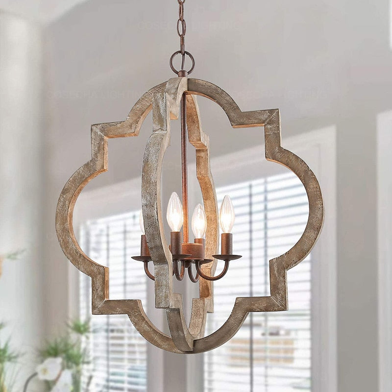 Vintage wooden chandelier
