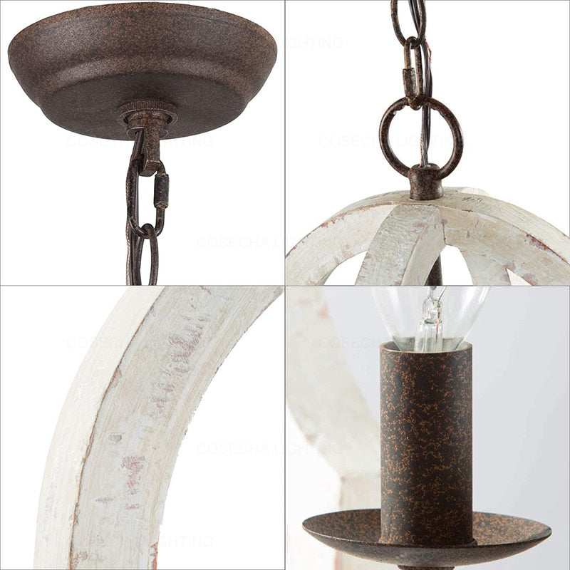 Vintage wooden chandelier