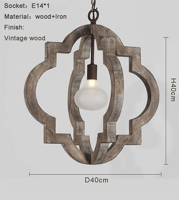 Vintage wooden chandelier
