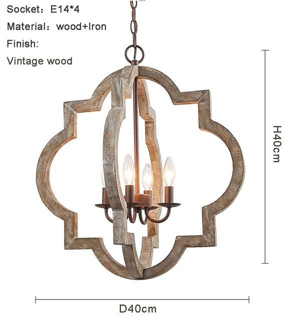 Vintage wooden chandelier
