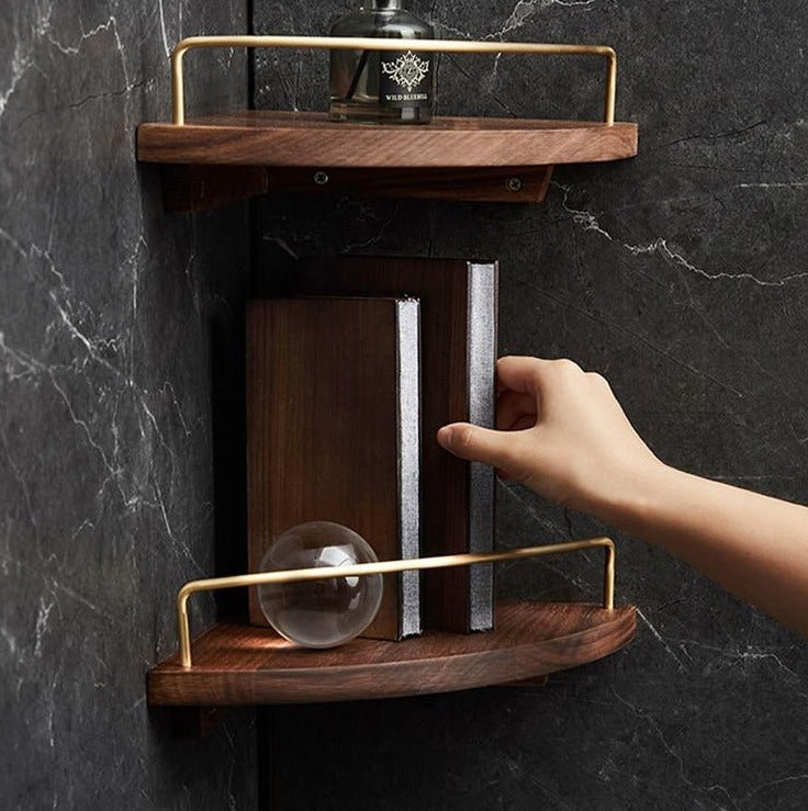 Wood corner shelf