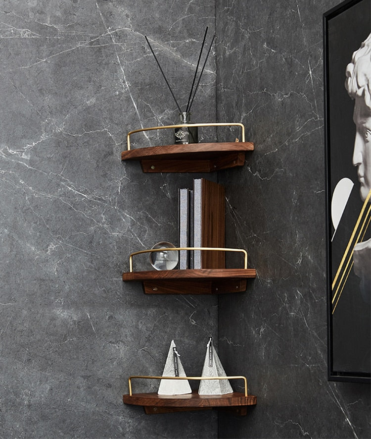 Wood corner shelf