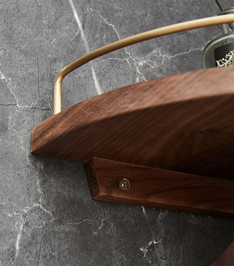 Wood corner shelf