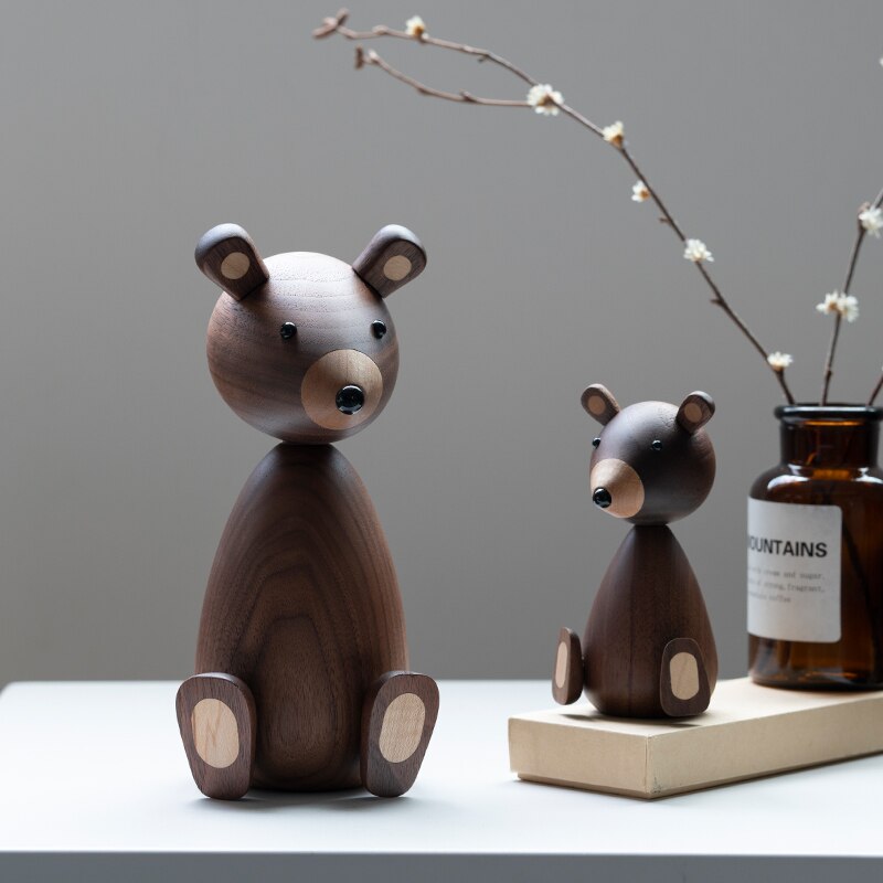 Little bear wooden ornaments
