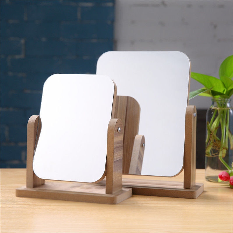 Wooden makeup mirror