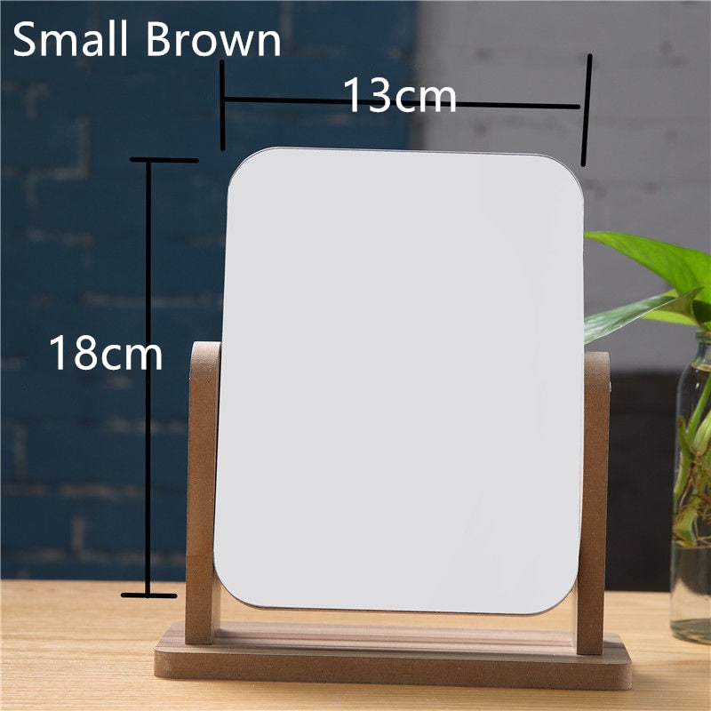 Wooden makeup mirror