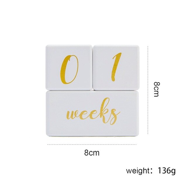 Set of 3 engraved white wooden baby calendar