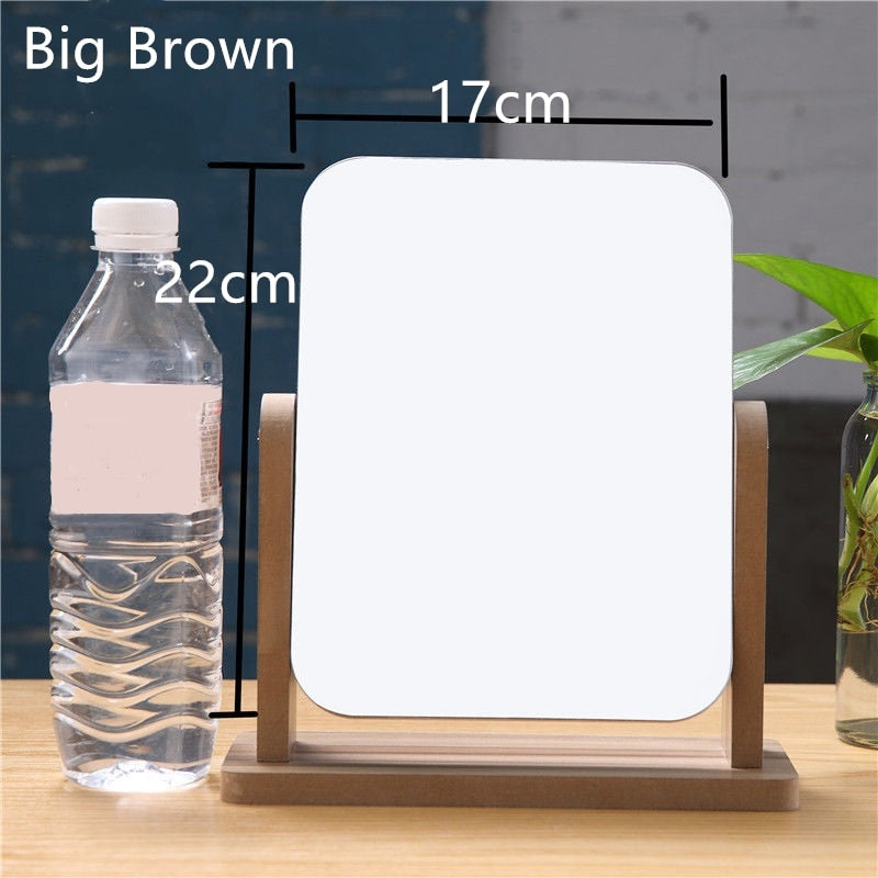 Wooden makeup mirror