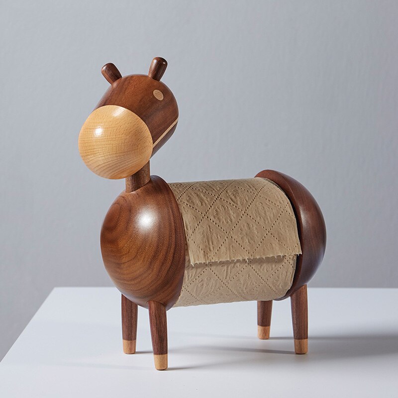 Wooden donkey paper holder