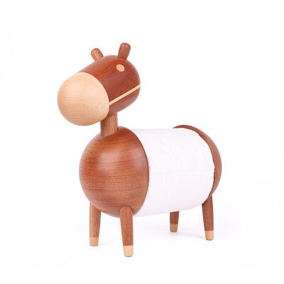 Wooden donkey paper holder