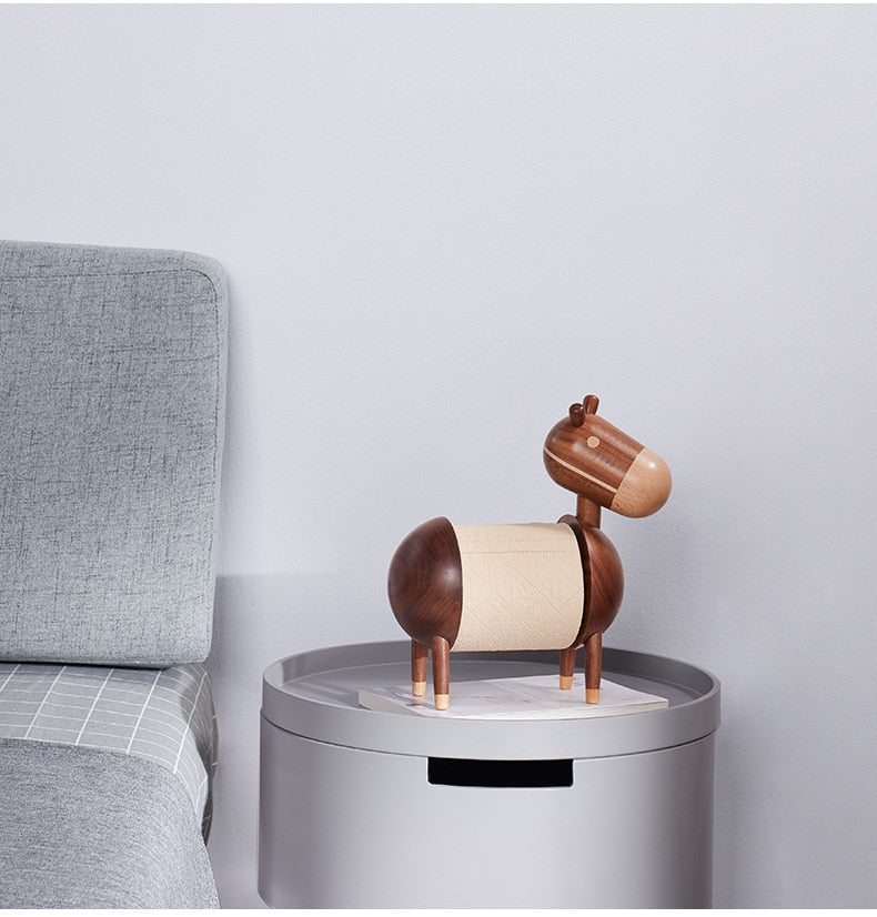 Wooden donkey paper holder
