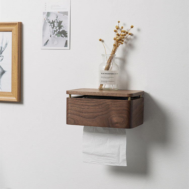 Walnut wood tissue box