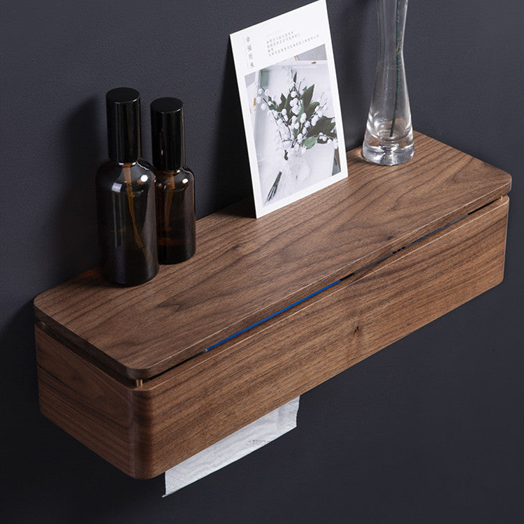 Walnut wood tissue box