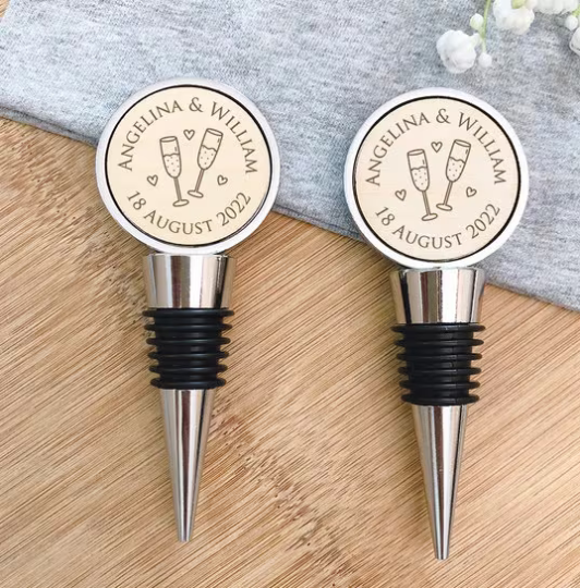 Personalized Metal Wine Stopper,Wedding Gift For Guests
