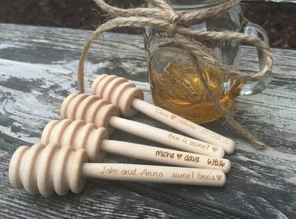 Custom Engraved Honey Sticks,Wedding Favors,Honey Bee,Dipper Sticks