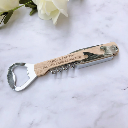 Custom wedding wine and beer opener