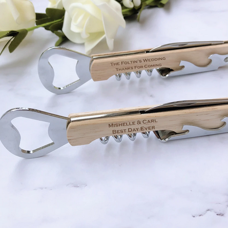 Custom wedding wine and beer opener