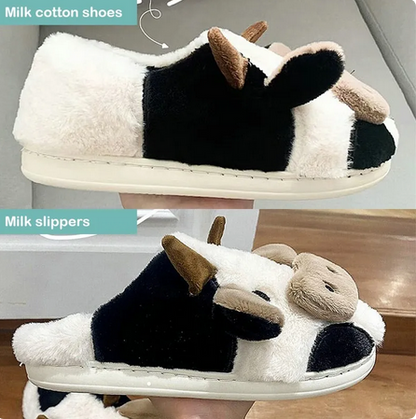 Cow slippers for women