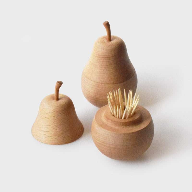 Wooden toothpick holder