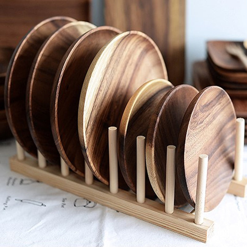 Wooden serving plates