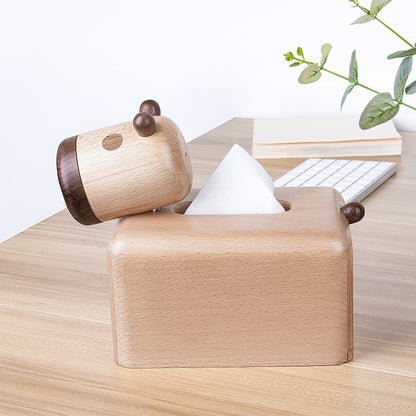 Wooden tissue box
