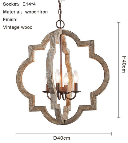 Vintage wooden chandelier