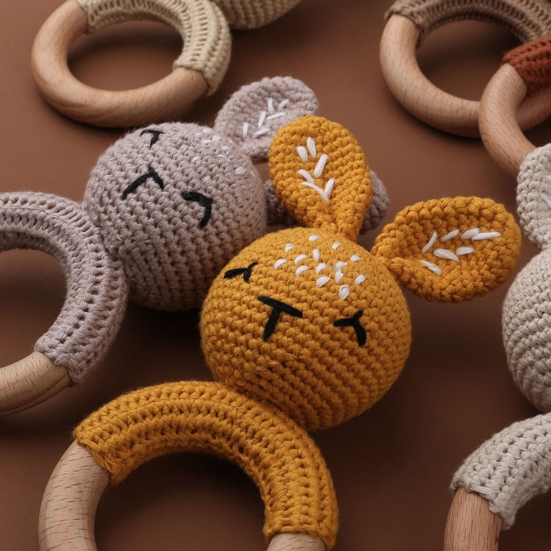 Wooden, crochet teether