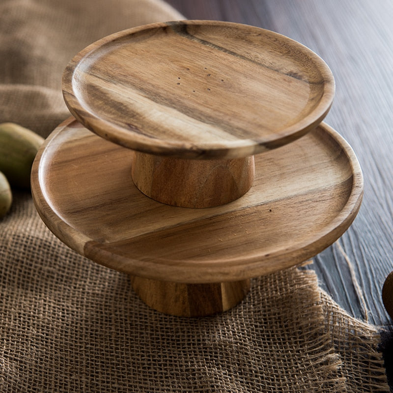 High stand wooden tray