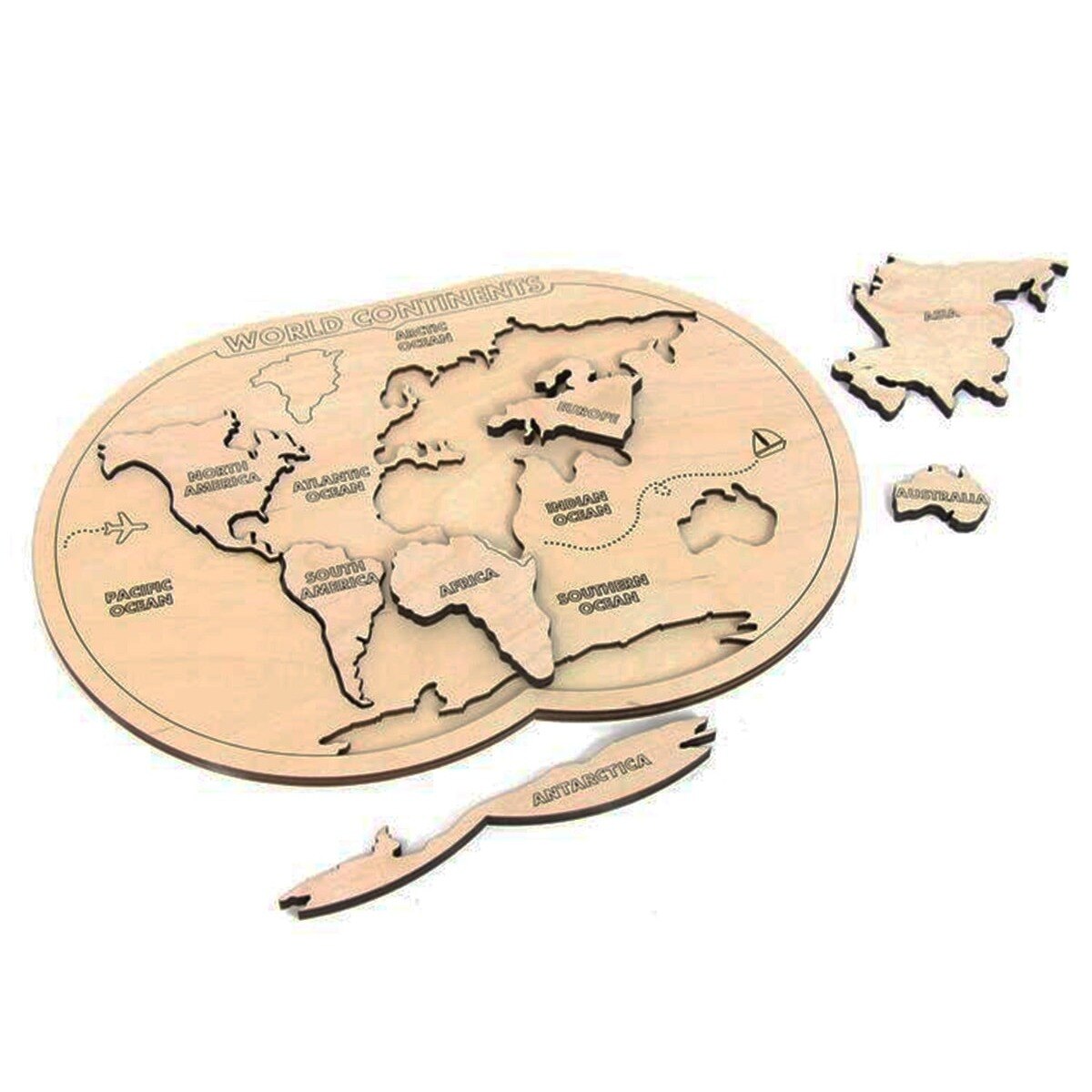 Montessori wooden world Map puzzle