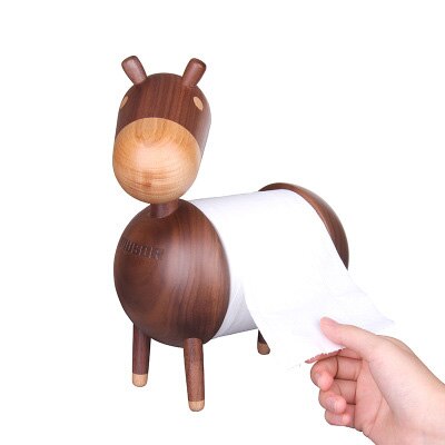 Wooden donkey paper holder