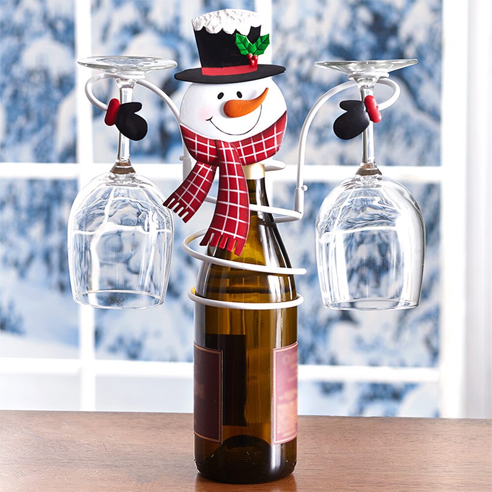 Christmas wine bottle and glass holder